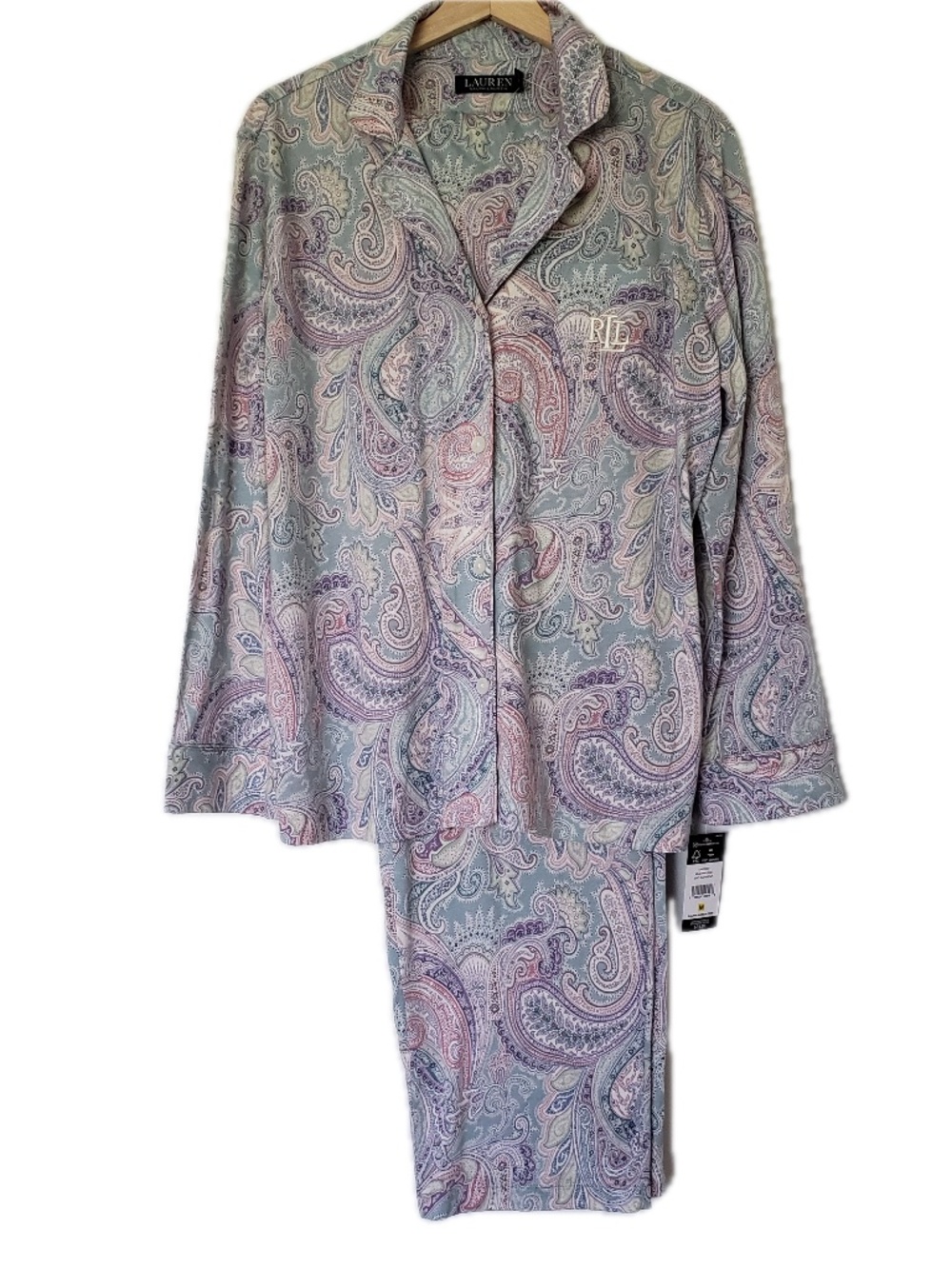 Ralph Lauren Paisley Print 2 Piece Pajama Set Size M